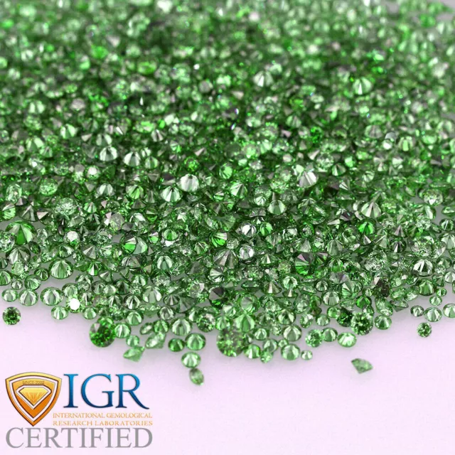 CERTIFIED Round Fancy Green Color VS 100% Loose Natural Diamond Wholesale Lot 2