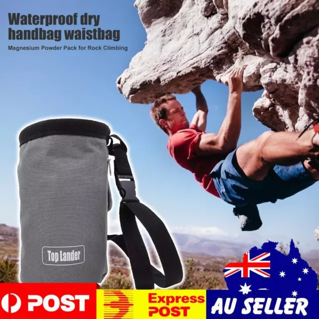 Rock Climbing Chalk Bag Non-slip Outdoor Magnesium Powder Storage Pouch Grey