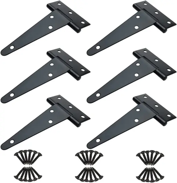 4 inch T Strap Hinges, Heavy Duty T-Strap Shed Door Hinges Gate Hinges, Tee for