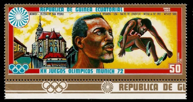 Bob Beamon Long Jump Olympic Record 1968 Mexico Olympics Mint Postage Stamp