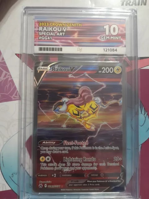 Pokemon TCG Raikou V GG41/GG70 Crown Zenith Galarian Gallery Ultra Rare  Fresh NM