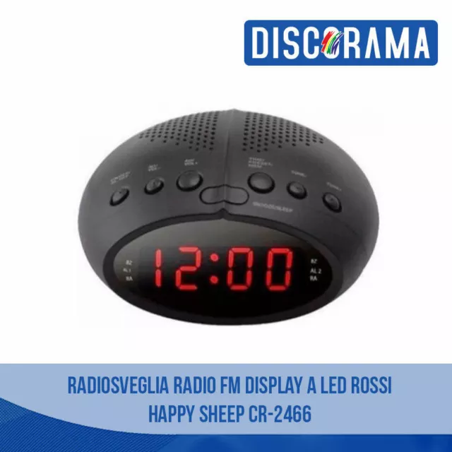 Radiosveglia Digitale Radio Sveglia Fm Con Display Led Rossi Happy Sheep Cr-9905