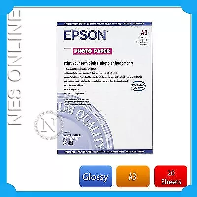 Epson A3 Photo Paper Glossy for T1100/R2880/R2000/R3000 194gsm 20xsheets S042535