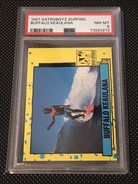 Rare Psa 8 Buffalo Keaulana Sp 1987 Astroboyz Surf Cardz Vintage Trading Card Rc