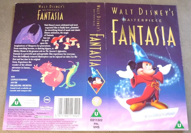 Vhs Cover Inlay VINTAGE VHS WALT Disney's Fantasia Inlay/Insert/Sleeve £2.74 - PicClick UK