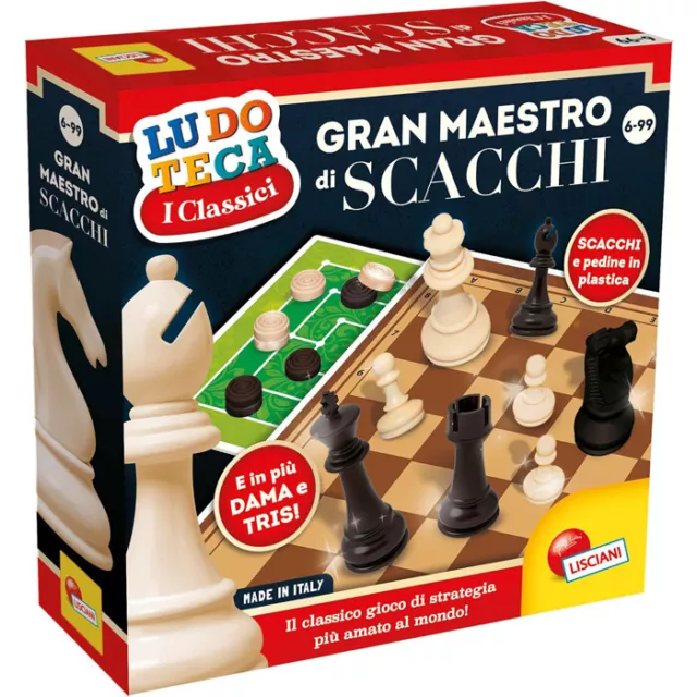 Lisciani Gran Maestro di Scacchi/Dama/Tris 3 in 1 Ludoteca Gioco bambini  6+