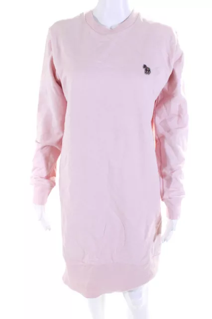 Paul Smith Womens Long Sleeve Pullover Crew Neck T-Shirt Dress Pink Size S