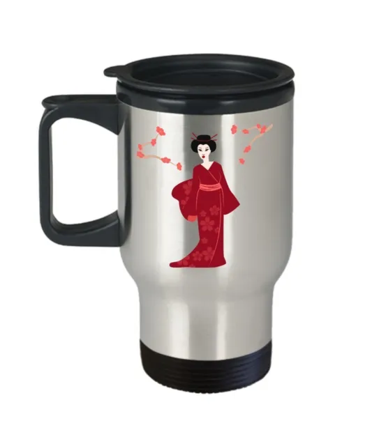 Geisha Travel Mug - Funny Tea Hot Cocoa Coffee Insulated Tumbler - Novelty...