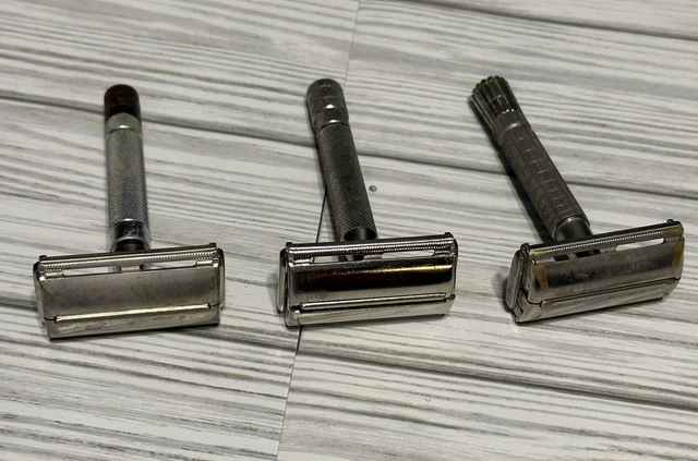 Lot Of 3 Vintage Gillette De Safety Razors See Pictures