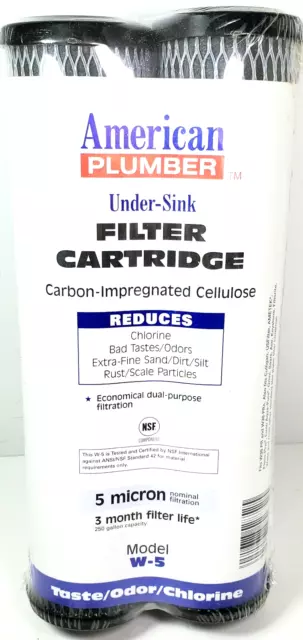 American Plumber Under-Sink Water Filter Cartridge (2-Pack) Model W-5 Brand New