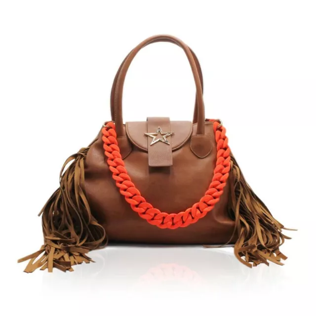 SHOP ART BORSA Donna Con Frange In Eco Leather Vintage E Catena Cuoio EUR 135 00 PicClick IT