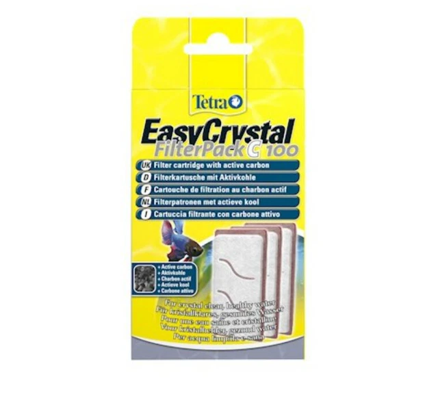 Tetra Easy Crystal Filter Pack C100 Globe Charcoal Carbon Cartridge 3 Pack