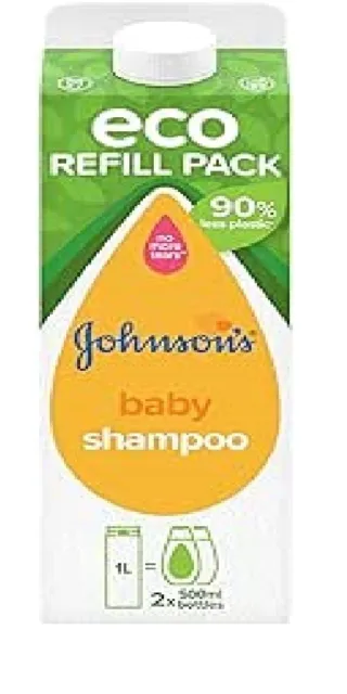 Johnson's Baby, Eco Refill Pack, Baby Shampoo, No More Tears Formula, 1L