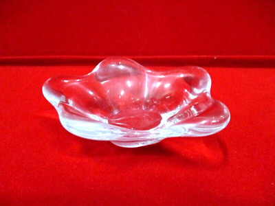 Vintage Vide poche/Cendrier en cristal aux bords polylobés Style Cristal de Daum 