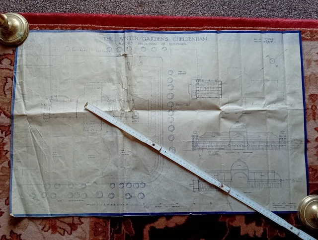 WW2 CHELTENHAM WINTER Garden ARP Shelter Location Blueprints 1940 ...