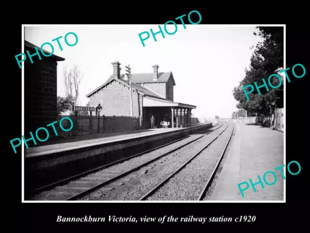 OLD 8x6 HISTORIC PHOTO OF BANNOCKBURN VICTORIA THE RAILWAY STATION 1920