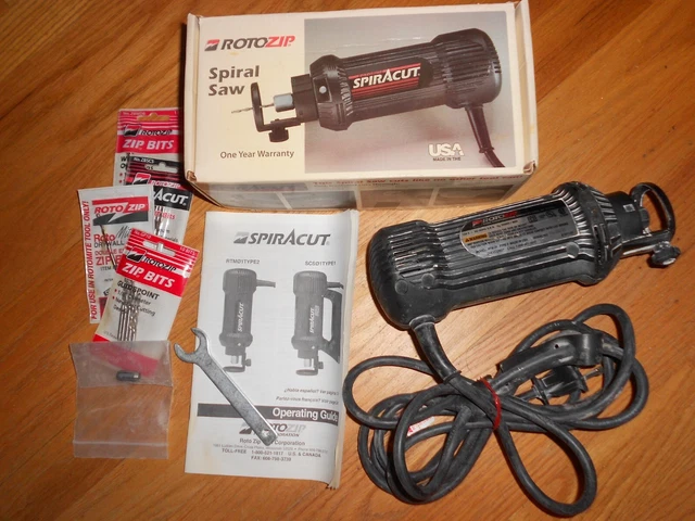 Spiracut Roto Zip  RTM01 3.6 amp Motor EXTRA BITS, INSTRUCTIONS, ORIGINAL BOX