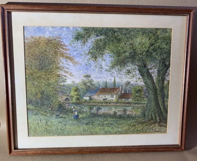 Original Signed Early 20th Century Watercolour Painting Of River Scene.