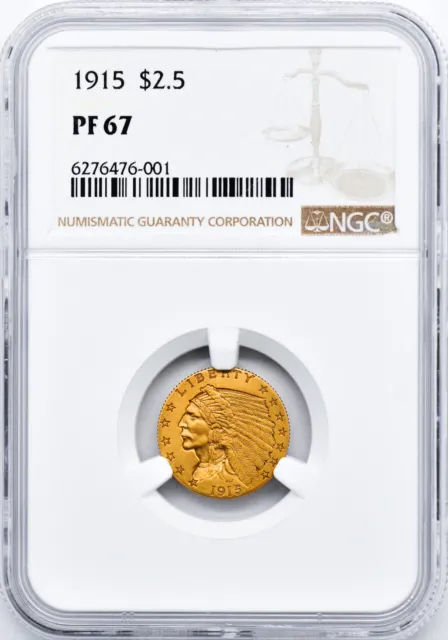 1915 Indian $2.5 Ngc Pr 67