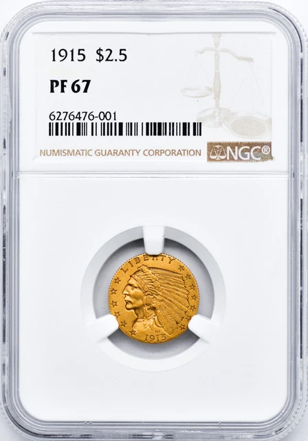 1915 Indian $2.5 Ngc Pr 67