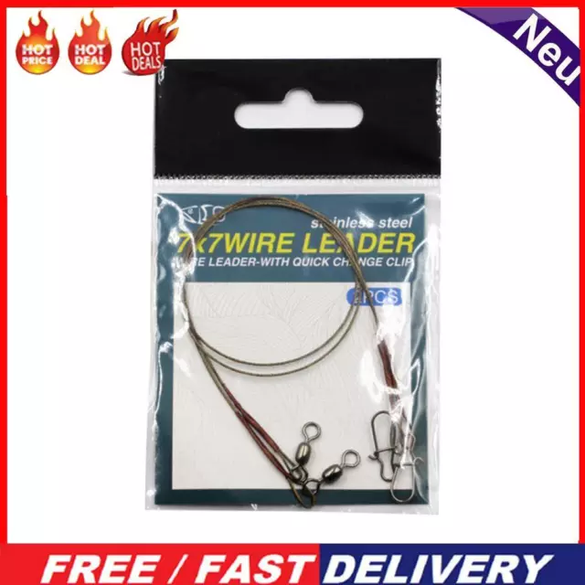 4Pcs Steel Lure Anti-Bite Wire Leader Fishing Leash with Swivel (SGWL-3018)