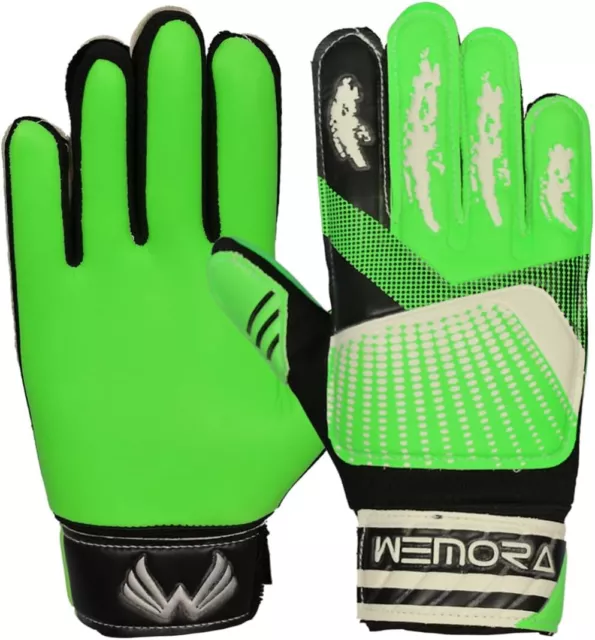 WEMORA Soccer Goalkeeper Goalie Gloves Kids Boys Adult with 4MM Latex Grip palms