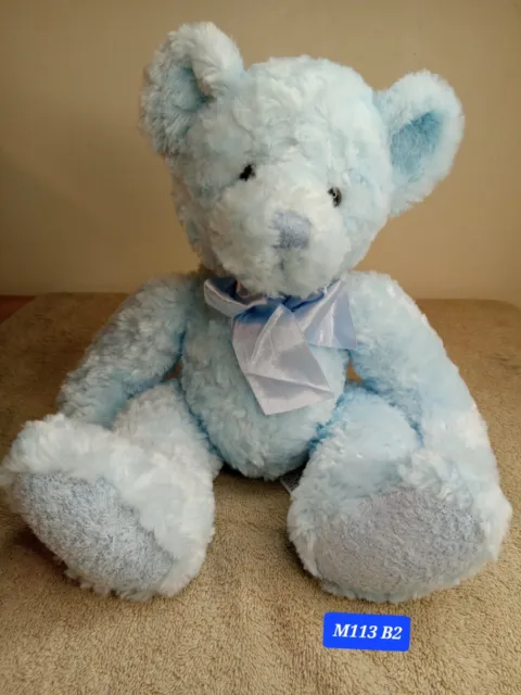 RUSS Harvest Moon 16" Light Baby Blue Teddy Bear Stuffed Animal Plush Silk Bow