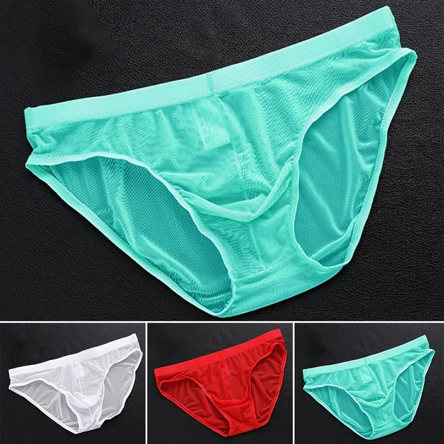 MENS SHEER MESH Underwear Thongs Briefs Bikini Lingerie Knickers