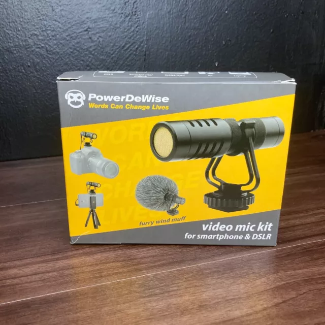 PowerDeWise Video Vlogging Mic Kit for iPhone, Android & DSLR Shotgun Microphone PowerDeWise Video Vlogging Mic Kit for iPhone, Android & DSLR Shotgun Microphone