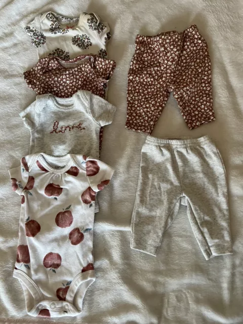 Baby girl newborn 10pc Floral Love Clothing Set Neutral Carter's Bodysuit Pant