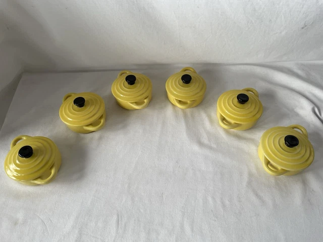 Lot de 6 petites cocottes orangées - Arts de la table