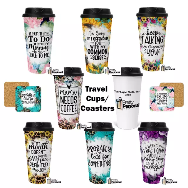 Personalised Travel Mug / Cup | Gift | Logo | Any occasion | Polymer | 24hr
