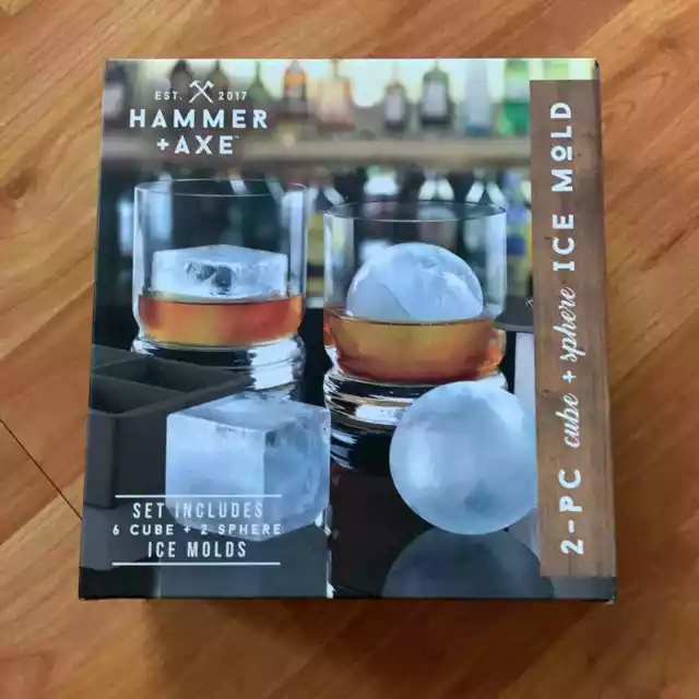 2 pc  cube + sphere ice mold