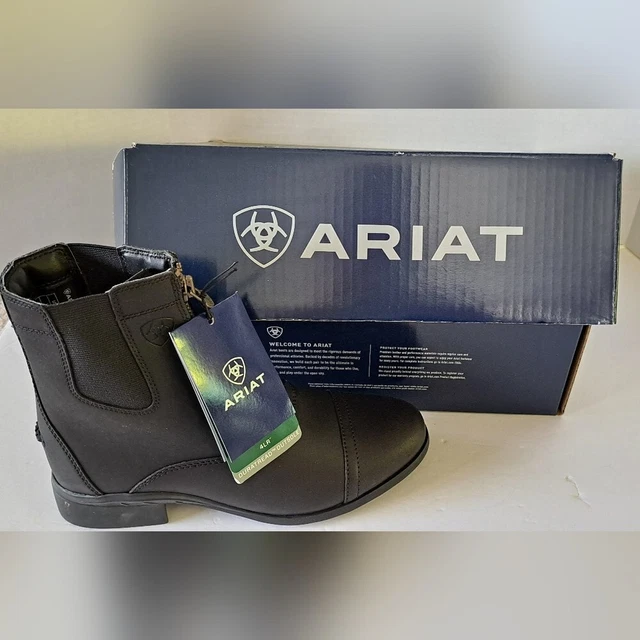 Ariat Women's Scout Zip Paddock Black Boots Size 8.5B Leather Western Rodeo
