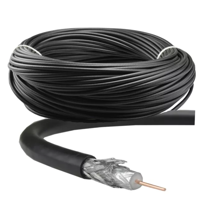 Black/White/Brown RG6 Satellite Freesat Digital TV Aerial Coax Cable Coaxial