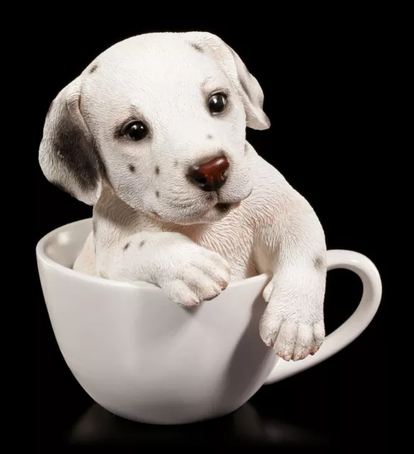 Hunde Figur - Dalmatiner Welpe in Tasse - Baby Tier lustig süß Fun