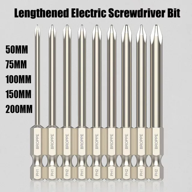 50 - 200MM Lengthened Phillips Electric Screwdriver Strong Magnetic Batch Head