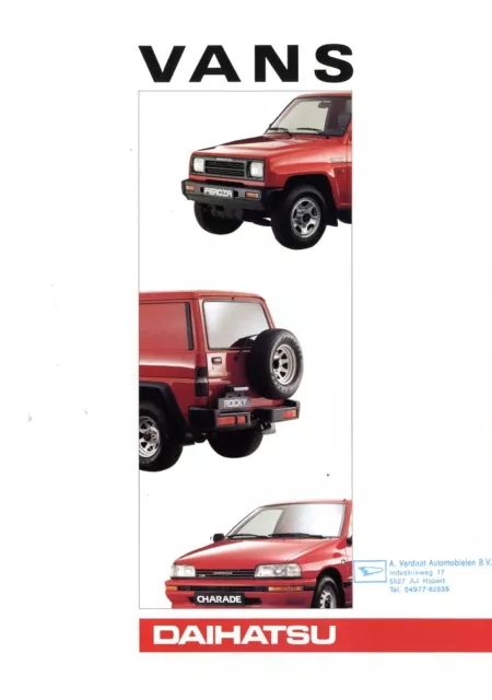 1990 Daihatsu Vans Prospekt NL Brochure Prospectus Feroza Rocky Wagon Pick-up