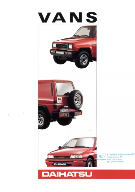 Daihatsu Vans Prospekt 1990 NL brochure prospectus Feroza Rocky Wagon Pick-up