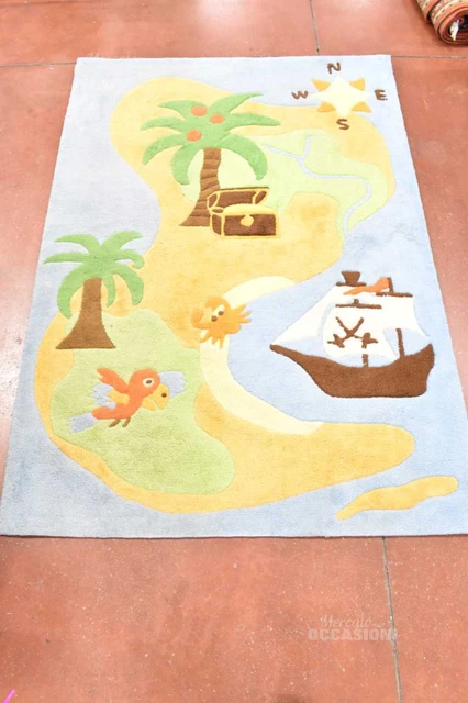 Alfombra Arte Espina De Dormitorio Isla De Piratas 110x160 CM 100%Acrílico