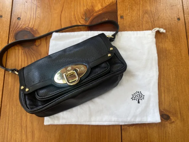 Mulberry Goats Glossy Black Leather Purse Handbag Bag
