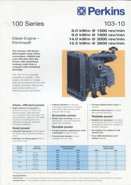 Perkins 100 Series brochures (2 brochures)