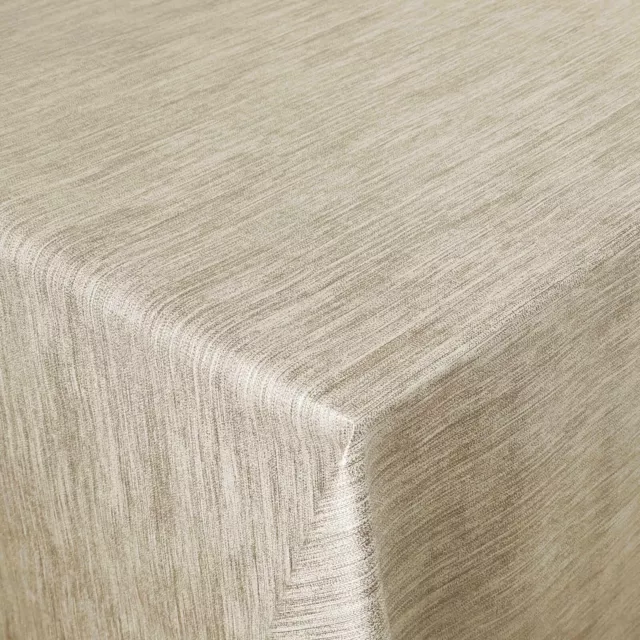 Wachstuch Tischdecke Robuste Leinen Prägung Beige Sand Größe wählbar abwaschbar