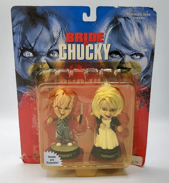 BRIDE OF CHUCKY Movie Chucky & Tiffany Little Big Heads 3" Figures