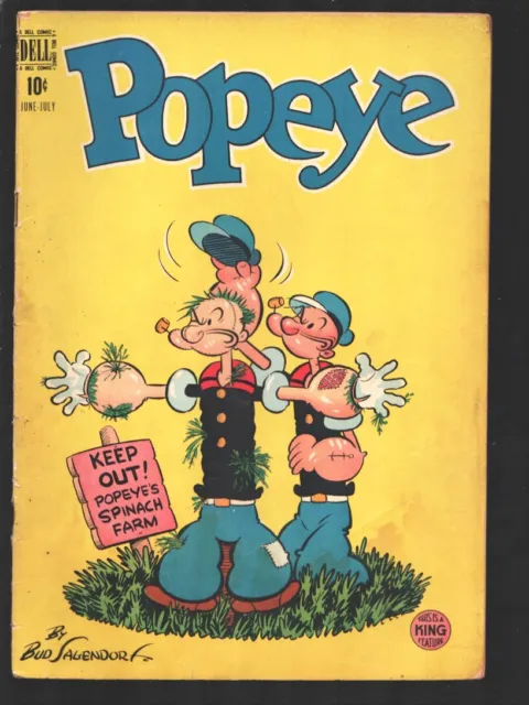 Popeye #7 1949-Dell-Bud Sagendorf art-scarecrow cover--Wimpy & Swee'pea appea...