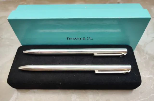 TIFFANY&Co. Kugelschreiber und Druckbleistift, 2er-Set, aus Sterlingsilber 925