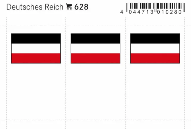 6 LINDNER 628 Deutsches Reich Flaggensticker Flaggen Signetten