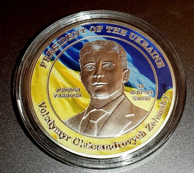 VOLODYMYR ZELENSKYY SILVER Coin Ukraine War Kiev Leader Freedom Justice ...