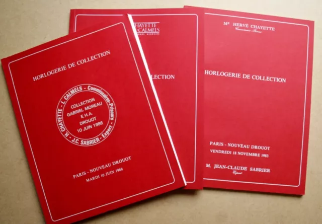 🌟  TB Lot 3 Catalogues Vente HORLOGERIE de COLLECTION (1983-87) (10 scans) /R26