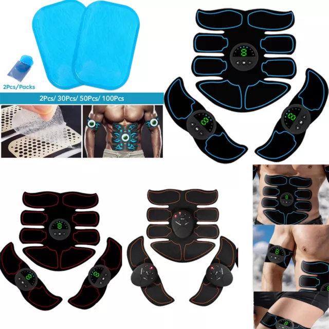 Abs Trainer & Gel Pads EMS Muscle Stimulator for ABS Abdominal Arms Waist Butt